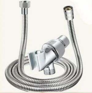 > Silver Shower Hose And Shower Adapter